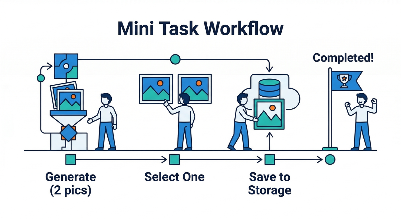The Mini Task Workflow (Generate -> Select -> Save)