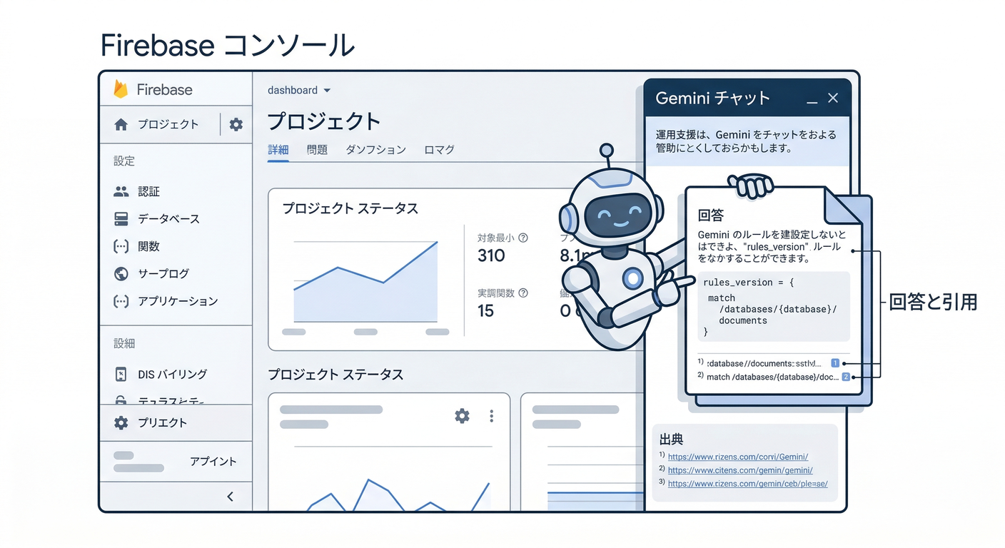 Firebaseコンソールで Gemini に相談できる