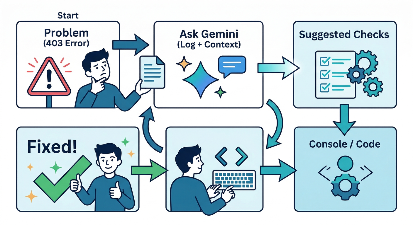 よくあるエラー（AI Logic 403 / Functions 500）の相談フロー