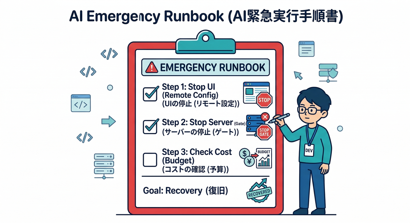 障害時の「止める→確認→再開」手順書（Runbook）