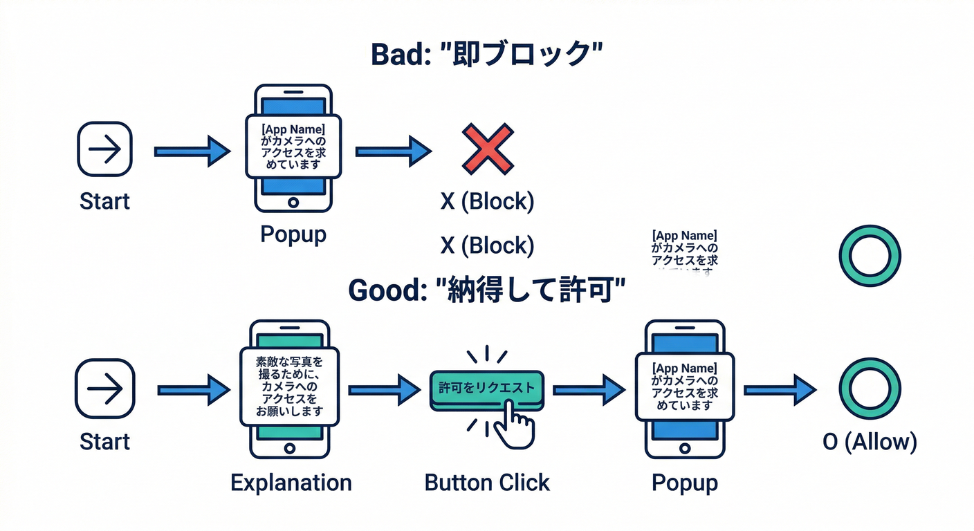 Bad vs Good Permission Flow